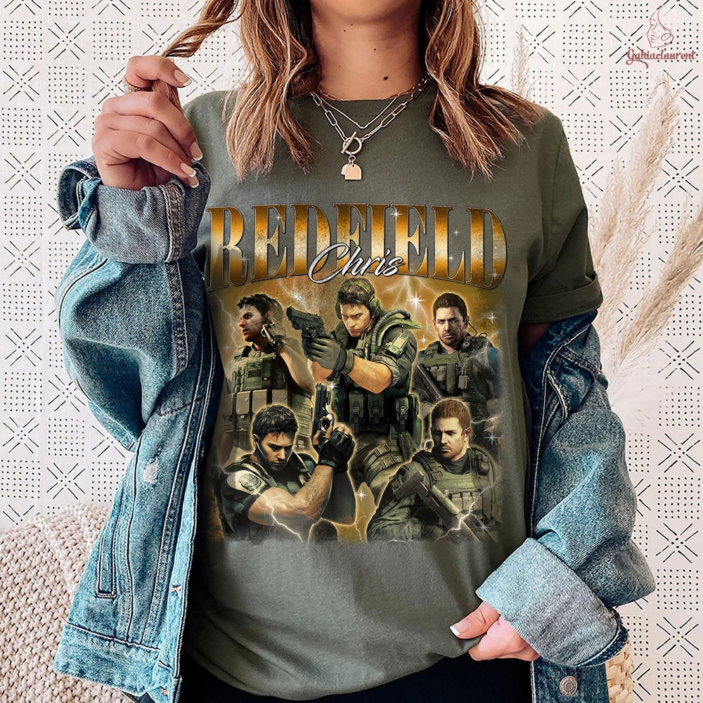 Chris Residence Evil Gaming Shirt Chris Redfield Shirt Umbrella Shirt Resident Evil 4 Remake 2023 Shirt Zombie Shirt - 1.jpg