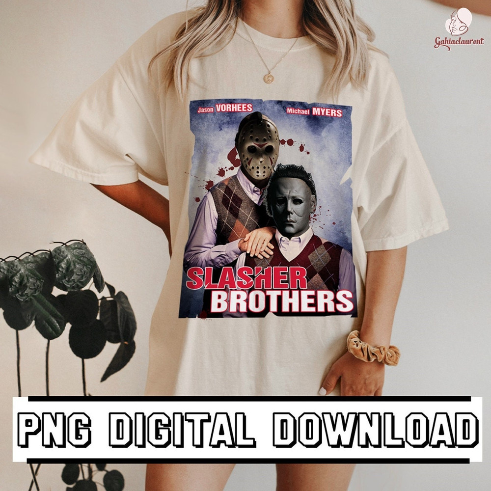 Instant Download  Horror Characters Halloween  Michael Myers and Jason Vorhees Slasher Brothers PNG  Step Brother Horror Movie - 2.jpg
