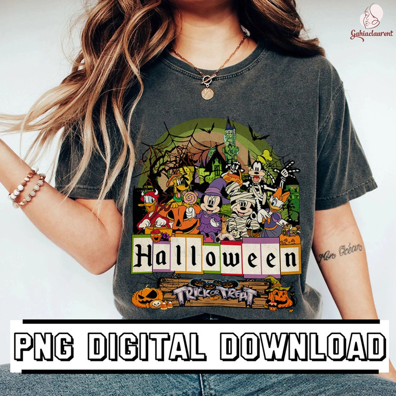 Mickey And Friends Halloween PNG, Trick or Treat Halloween Png Design, Halloween Pumpkin Png, Spooky Season Png, Mickey'S Not So Scary PNG - 1.jpg