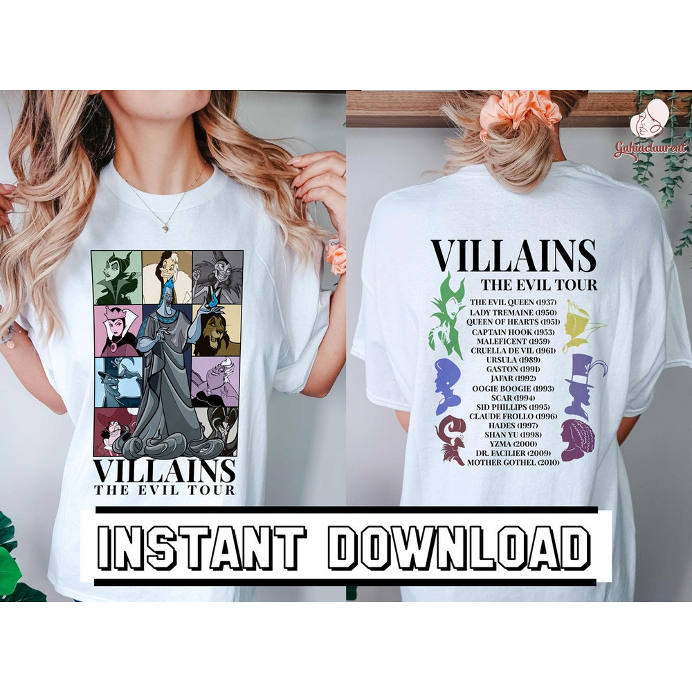 Vintage Villains Evil Eras Style PNG Design, Retro Villains Characters Concert Music, Villains Evil Friends 2023 Matching Tour - 2.jpg