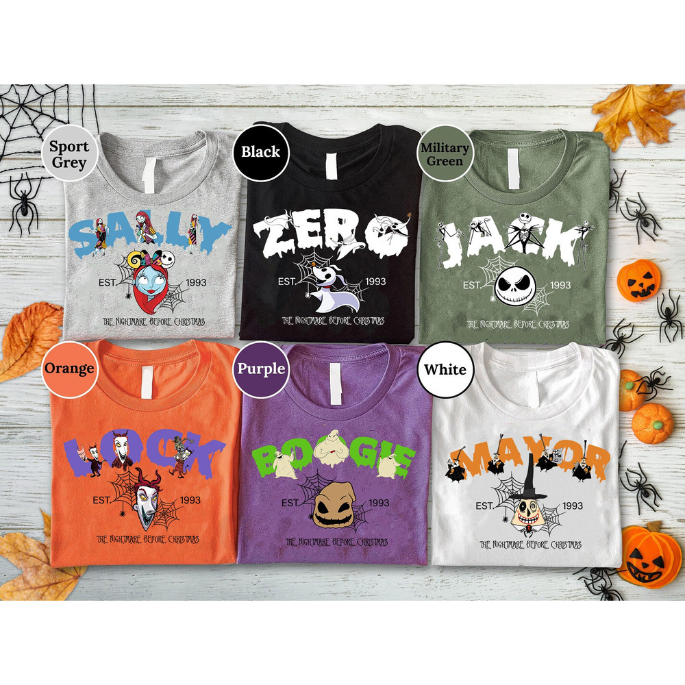 Retro Horror Movies Characters Shirt, The Nightmare Before Christmas Shirt, Disney Halloween Party Shirts, Family Holiday Spooky Shirt - 1.jpg