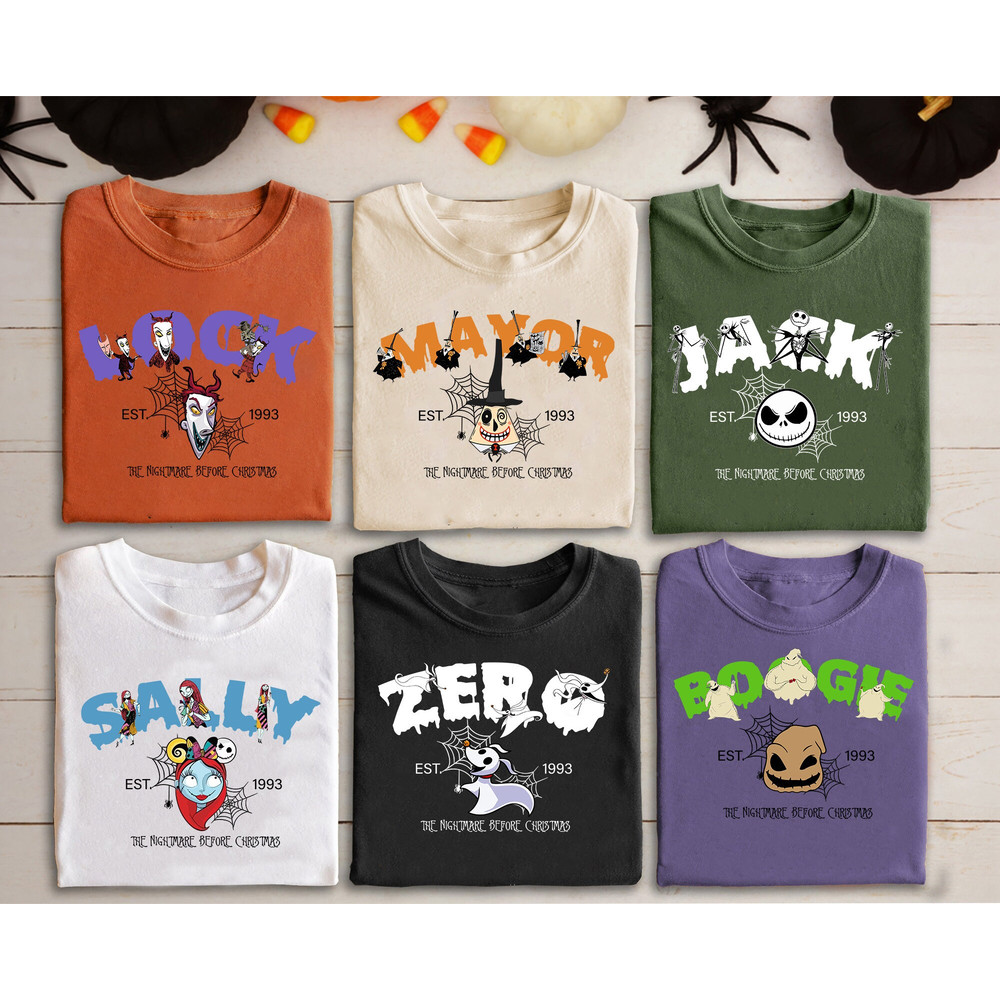 Retro Horror Movies Characters Shirt, The Nightmare Before Christmas Shirt, Disney Halloween Party Shirts, Family Holiday Spooky Shirt - 2.jpg