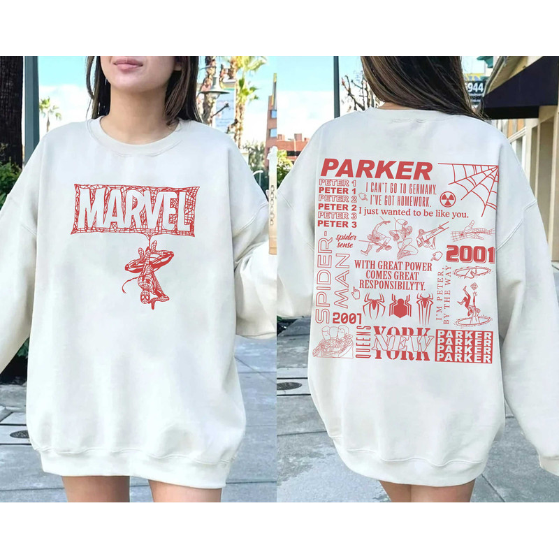 Spiderman No Way Home Marvel Comics Fan Gift Peter Parker MCU Superhero Spider-Man 2023 Double Side Crewneck Sweatshirt Hoodie - 1.jpg