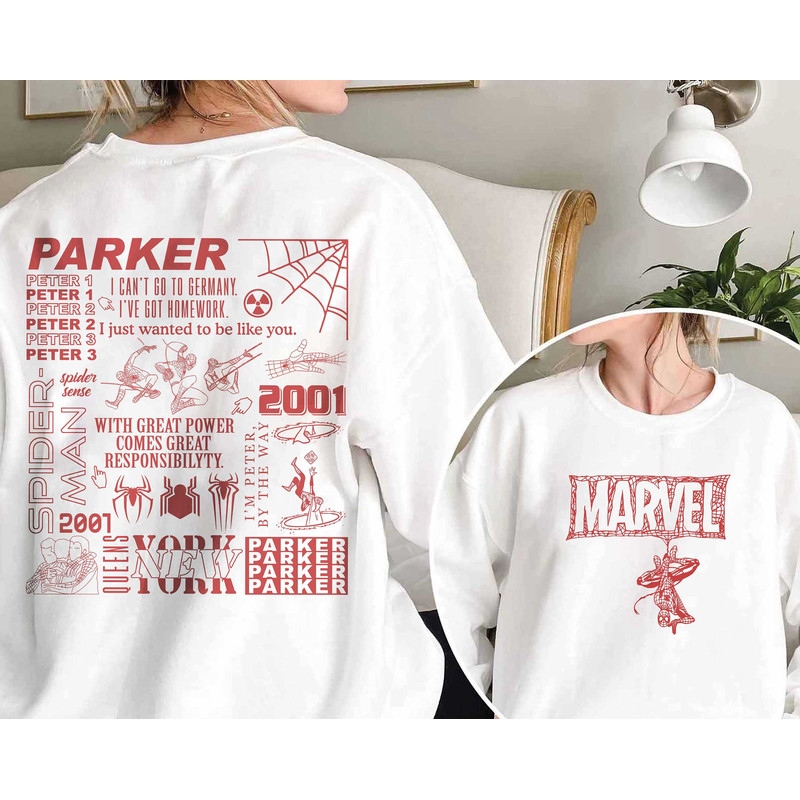 Spiderman No Way Home Marvel Comics Fan Gift Peter Parker MCU Superhero Spider-Man 2023 Double Side Crewneck Sweatshirt Hoodie - 3.jpg