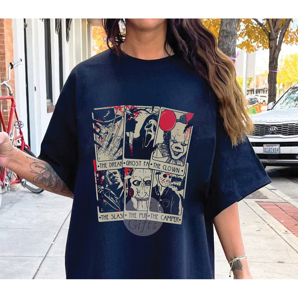 Vintage Horror Movie Tarot Cards Sweatshirt, Halloween Horror Movie Shirt, Scary Halloween Party Shirt, Halloween Sweatshirt - 3.jpg