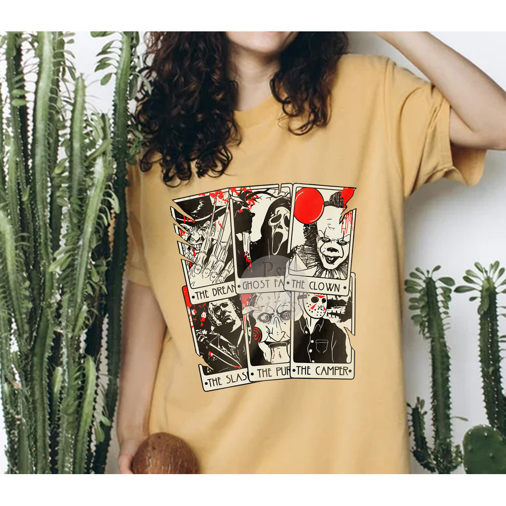 Vintage Horror Movie Tarot Cards Sweatshirt, Halloween Horror Movie Shirt, Scary Halloween Party Shirt, Halloween Sweatshirt - 4.jpg