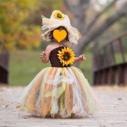 scarecrow tutu dress, scarecrow dress, scarecrow costume, halloween costume, girls halloween costume, toddler halloween