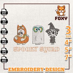 hello spooky halloween embroidery design, spooky squad embroidery design, ghost embroidery machine design, instant downl