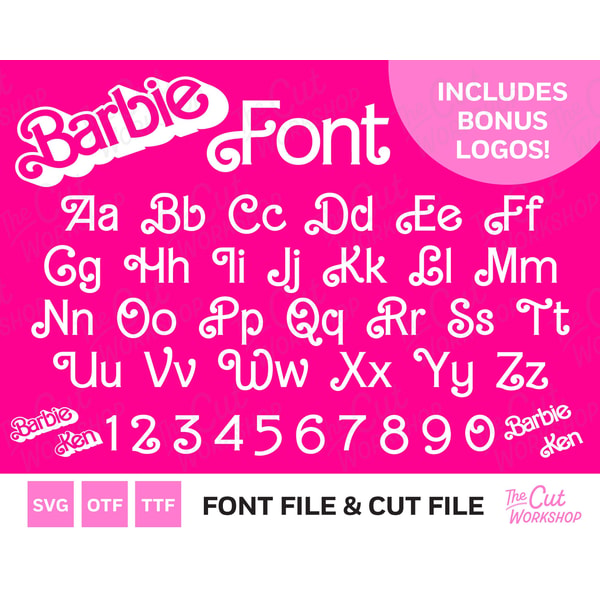 Barbie Rhinestone Lettering Retro Barbi Font Letters 1970s 1980s Curls Babe Doll include - Inspire ...