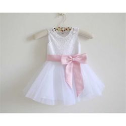 white flower girl dress, lace flower girl dress, pink flower girl dress, tulle baby girl dress, baby wedding dress, pink