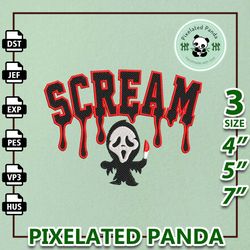 horror movie scream embroidery file, ghost face craft embroidery design, scary halloween embroidery file, instant downlo