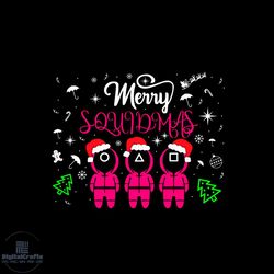 merry squid svg, squid game svg , squid game christmas clipart,squid game designs, squid game cut files