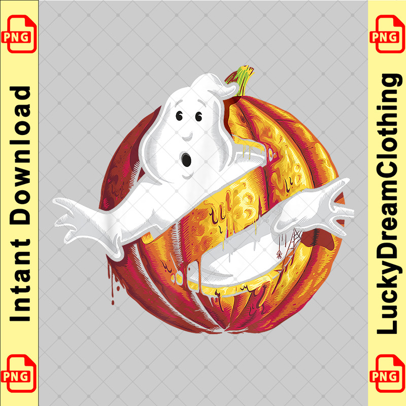 Ghostbusters Classic Logo Halloween Pumpkin Graphic T-Shirt copy.png