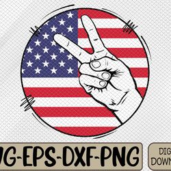 patriotic peace hand sign peace symbol retro 4th of july fourth of july american svg, eps, png, dxf, digital download