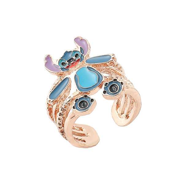 Disney Lilo & Stitch Opening Rings Cartoon Cute Stitch Adjustable Ring Funny Separable Finger Jewelry Multilayer Ring Stitch Ring | DisneyDreams