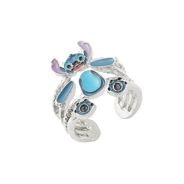 Disney Lilo & Stitch Opening Rings Cartoon Cute Stitch Adjustable Ring Funny Separable Finger Jewelry Multilayer Ring Stitch Ring | DisneyDreams