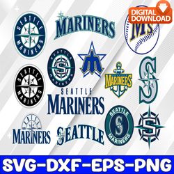 bundle 13 files seattle mariners baseball team svg, seattle mariners svg, mlb team  svg, mlb svg, png, dxf, eps, jpg, in