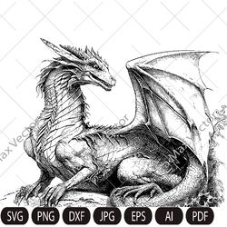 dragon svg, dragon with wings,dragon detailed, dragon clipart, dragon vector, chinese dragon,fantasy dragon