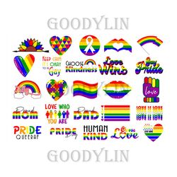 pride lgbt bundle svg, lgbt svg, gay pride svg, lgbt bundle, rainbow heart bundle, love bundle, rainbow svg, heart rainb