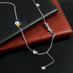 Necklace Stainless Steel Mickey Name Mouse Jewelry for Kid Disney Donald Duck Necklace Fashion Jewelry