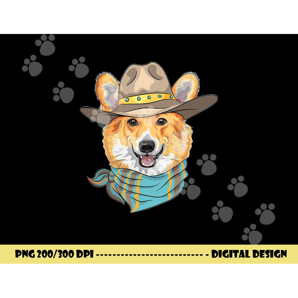 Cute Corgi Dog Wearing Western Cowboy Hat png, sublimation copy.jpg