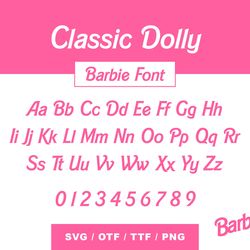 dolly font bundle svg, pink dolly font alphabet, barbi font, barb letters logo, pink princess font, otf ttf, digital dow