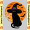 Vintage Scary Halloween Black Cat Costume Witch Hat & Moon copy.png