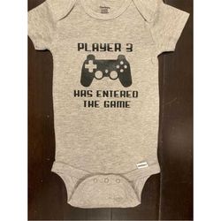 player 3 baby onesie - player 3 baby announcement - player 3 baby shower - player 3 baby gifts - player 3 baby clothing