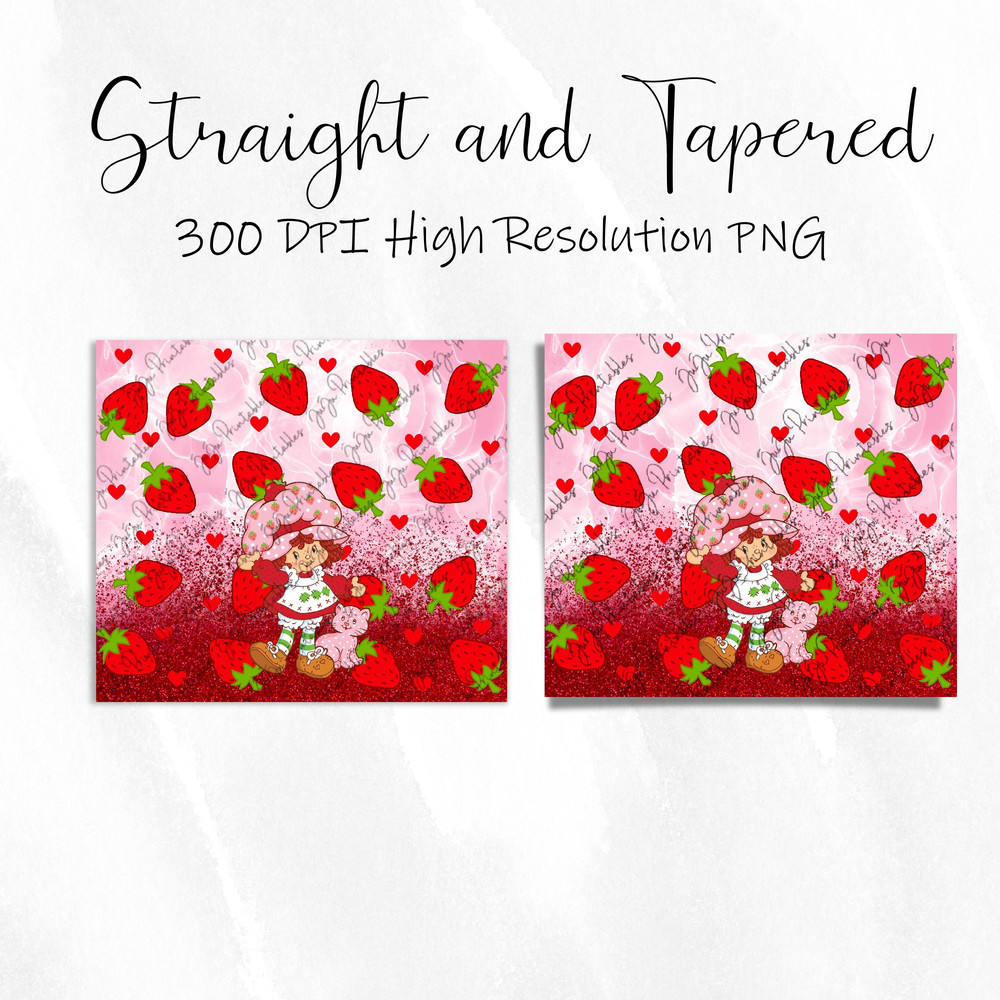Retro Strawberry and Glitter 20oz Skinny Tumbler Sublimation PNG Digital Instant Download - 2.jpg