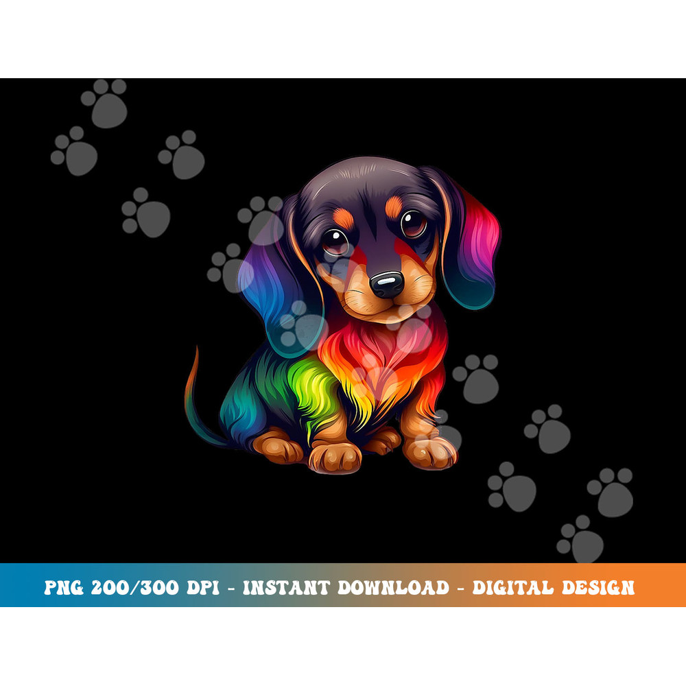 Cute Dachshund Wiener sausage Dog Mom Dad Colorful Dachshund png, sublimation copy.jpg