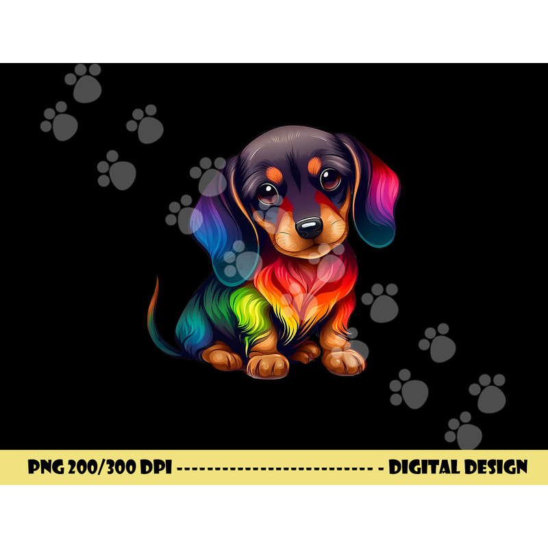 Cute Dachshund Wiener sausage Dog Mom Dad Colorful Dachshund png, sublimation copy.jpg