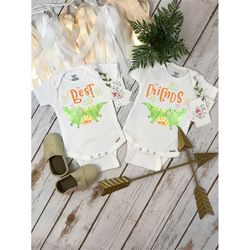 twins onesies, best friends , twins clothes, twins baby shower, cute baby gift, baby shower gift, twinning, baby twins g