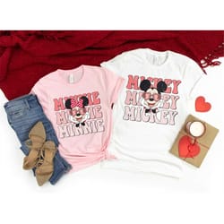 disney valentine's day shirt, mickey and minnie valentine's day shirt, happy valentine's day shirt, mickey couple shirt,
