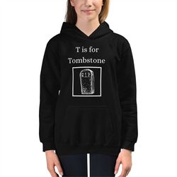 t is for tombstone alphabet goth kids hoodie back to school