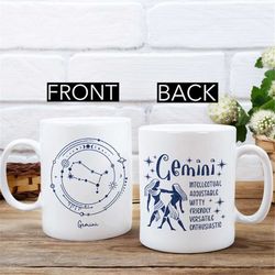 gemini mug - gemini gift - gemini constellation coffee mug - zodiac gifts for gemini - gemini june birthday