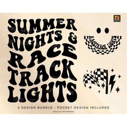 summer nights and racetrack lights svg png, racing png svg, mudding svg, racing vibes svg, race wife svg png sublimation