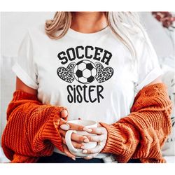 soccer sister svg png, leopard soccer heart svg, leopard heart svg, sister fan lover, soccer sister shirt svg, soccer ba