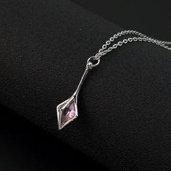 Game Valorant Reyna Necklace Fashion Exquisite Pink Crystal Pendant Gamer Cosplay Accessories Party