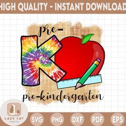 prek pre-kindergarten grade level teacher apple colorful floral preppy pattern digital design sublimation clipart png