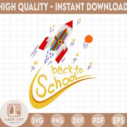 back to school rocket colored pencils png- back to school png- back to school - outer space