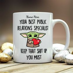 personalized gift for public relations specialist, yoda best public relations specialist, public relations specialist gi