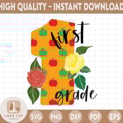 back to school, first grade , png file for sublimation, first day of school, printable, 1st grade printable