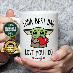 best dad ever, fathers day gift, dad christmas gift, dad gift, yoda best dad mug, best dad ever yoda, dad gifts from dau