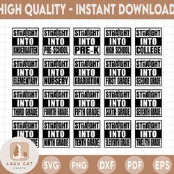 straight into bundle svg, back to school bundle svg, straight into clipart, first day of school bundle svg, back to