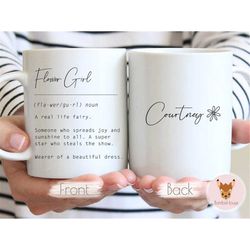 flower girl - will you be my flower girl, wedding proposal gift, custom gift for flower girl, flower girl name mug, cust