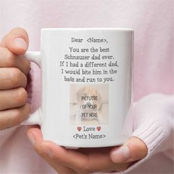 personalized schnauzer dad gift, schnauzer dad mug, schnauzer lover gift for men, gifts for schnauzer owner, schnauzer d