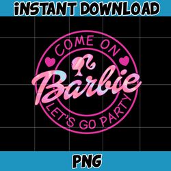 barbie icons png, babe logo png, pink doll png, babe girl png, come on, lets go party, girly beach, lets go party (22)