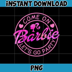 barbie icons png, babe logo png, pink doll png, babe girl png, come on, lets go party, girly beach, lets go party (24)