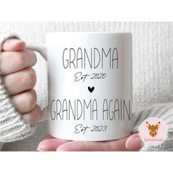grandma, grandma again -  pregnancy announcement, baby announcement, grandma again gift, mother's day gift, custom grand