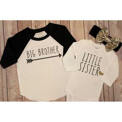 big brother shirt, little sister shirt, big sister little brother shirt set. big brother, little sister, big brother, li